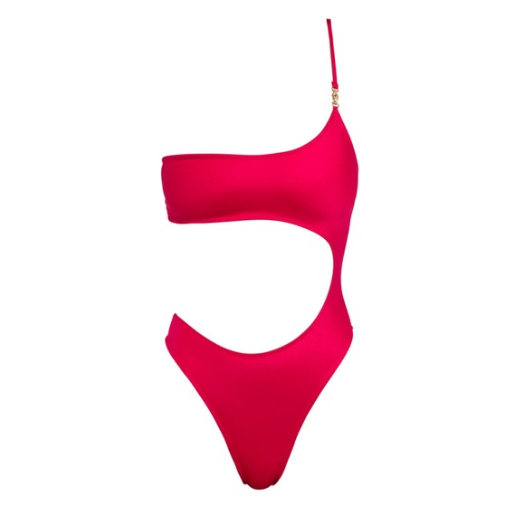 NWT Sommer Swim The Bonita in Magenta One-Piece Cut-Out Swimsuit Revolve - Picture 4 of 11